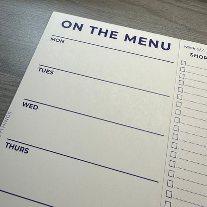 Menu with Shopping List Notepad