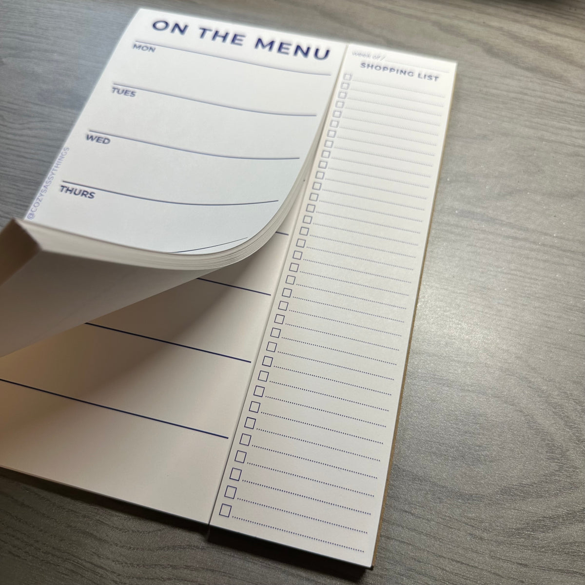 Menu with Shopping List Notepad