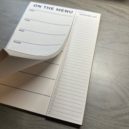 Menu with Shopping List Notepad