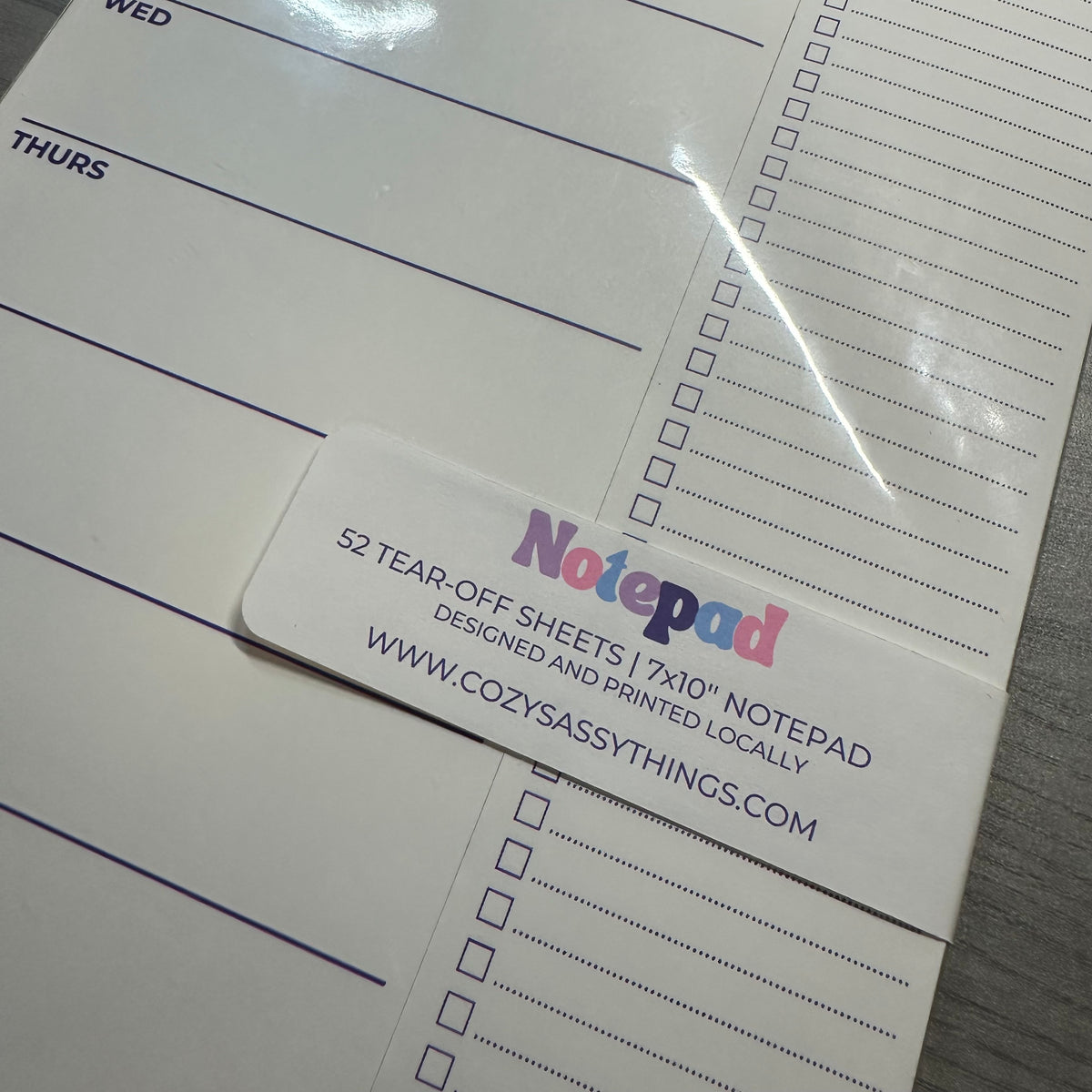 Menu with Shopping List Notepad